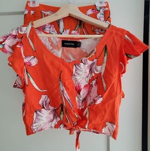 Minkpink Two-piece Floral Skirt Set